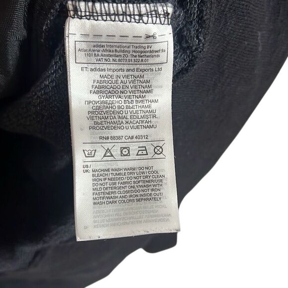 Adidas Performance Full Zip Hoodie Sweatshirt Black Size Large - Picture 6 of 8